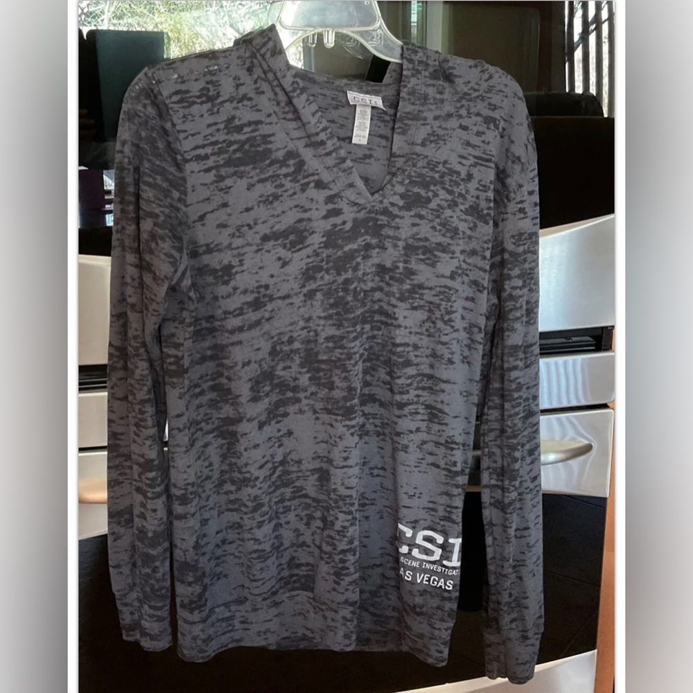 CSI Promo Hoodie, lightweight, Black / gray mixed, EUC